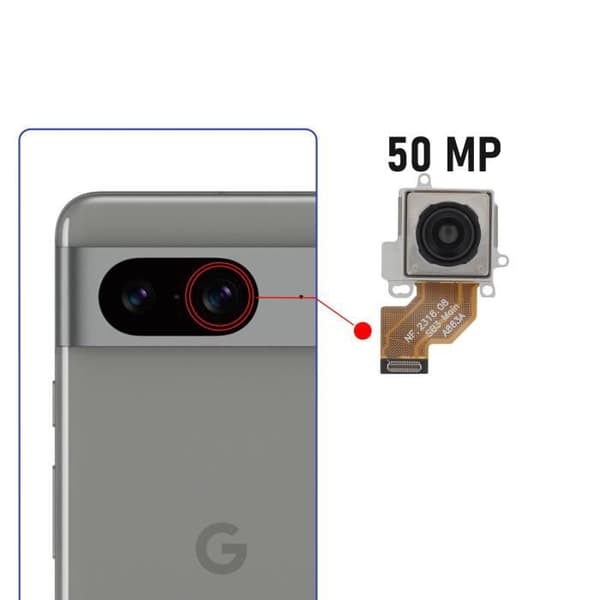 Bakre Kamera - AVIZAR - Google Pixel 8 - 50MP - Svart - 100% Kompatibel