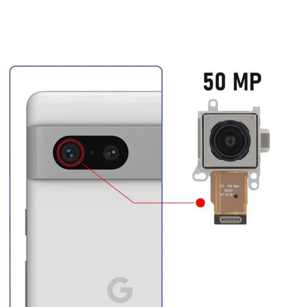 Bakre kamera - AVIZAR - Google Pixel 7 - 50MP - Svart - Kompatibel ersättning