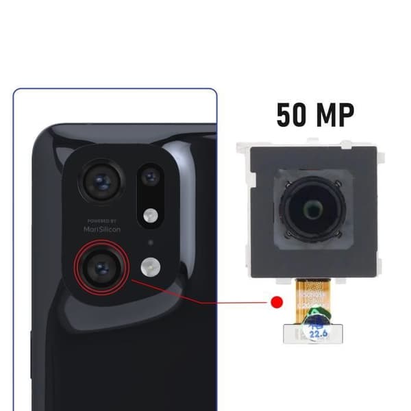 Ultravidvinkelkamera - AVIZAR - Oppo Find X5 Pro - 50MP - Svart - 100 % kompatibel