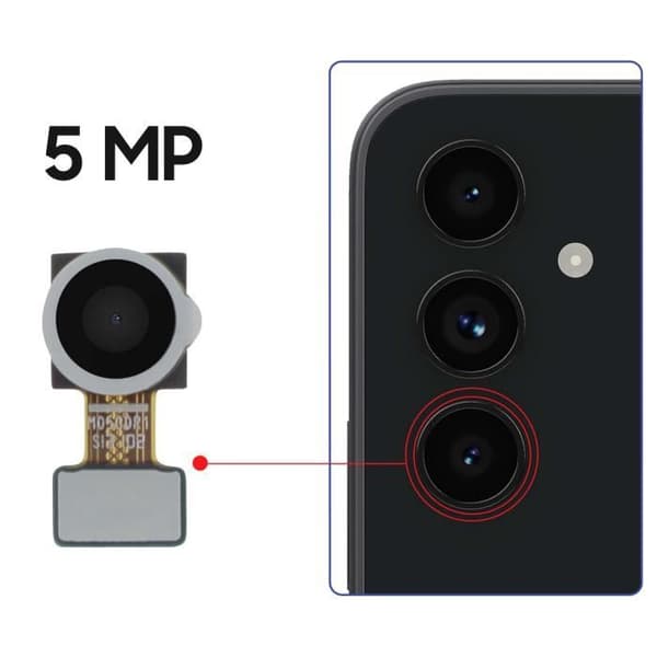 Bakre Kamera - Samsung - Galaxy A54/A34 5G - Makroobjektiv 5MP - Färg Svart - Original