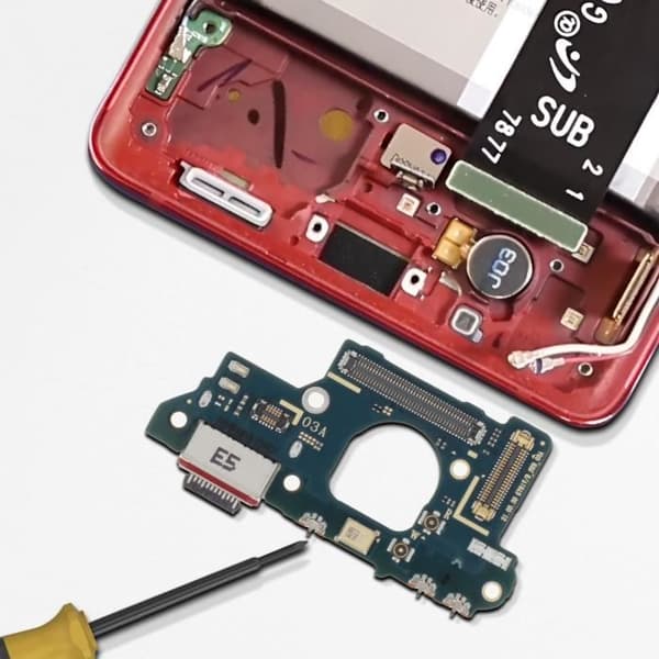 Reservdel USB-C laddningskontakt för Samsung Galaxy S20 FE med Samsung Mikrofon Svart