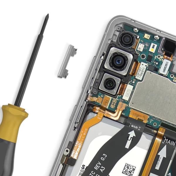 Reservdel Volymknapp för Galaxy S21 FE Original Samsung Vit