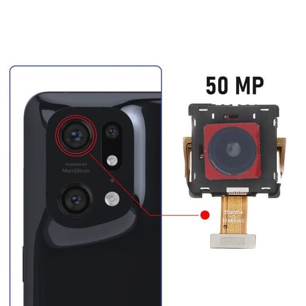 Bakre kamera - AVIZAR - Oppo Find X5 Pro - 50MP - Svart - 100% kompatibel