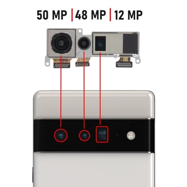 Modul med trippel kamera - AVIZAR - Google Pixel 6 Pro - 50MP - 12MP - 48MP Svart