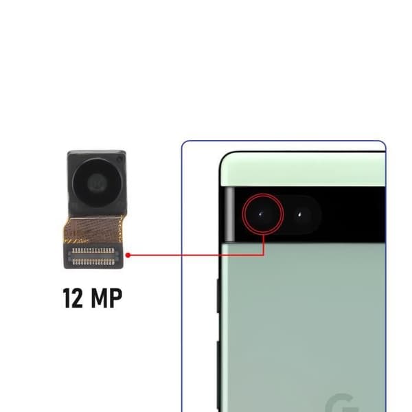 Bakre kamera - AVIZAR - Google Pixel 6a - 12MP - Ultra Vidvinkel - Svart