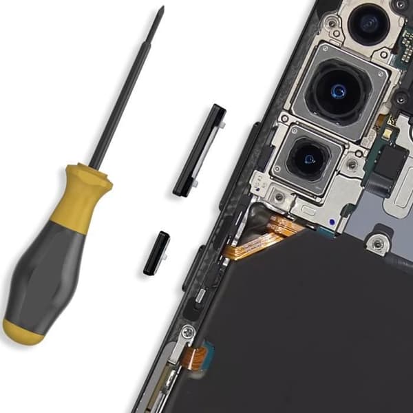 AVIZAR Ström- och volymknapp för Samsung Galaxy S22 och S22 Plus - Grå - Ersättningsdel av hög kvalitet