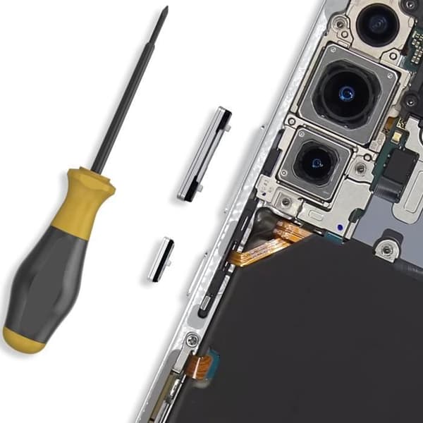 Ström- och volymknapp för Samsung Galaxy S22 och S22 Plus - AVIZAR - Vit - Ersättningsdel av hög kvalitet