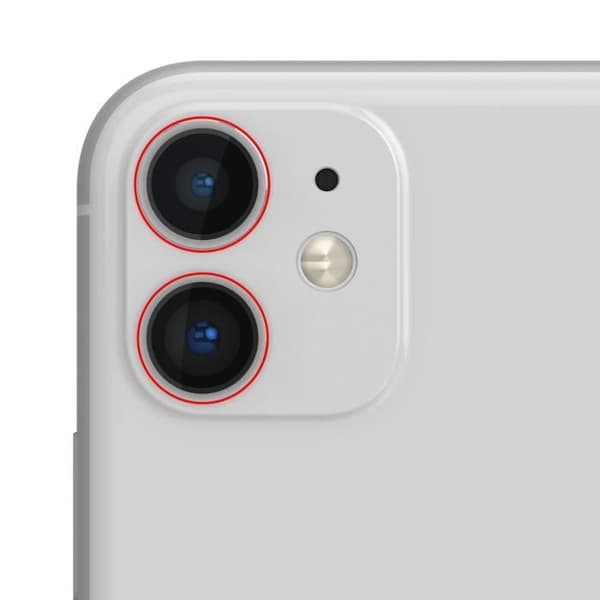 Bakre kameralins för iPhone 11 - AVIZAR - Vit - Ersätter skadad lins - Hög kvalitet