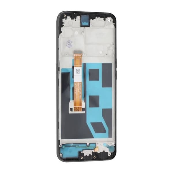 LCD-skärm + pekglas för Oppo A53s - AVIZAR - Svart - Härdat glas - Förmonterat på chassi - Android