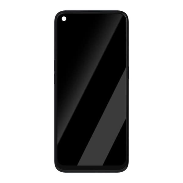 LCD-skärm + pekglas för Oppo A53s - AVIZAR - Svart - Härdat glas - Förmonterat på chassi - Android