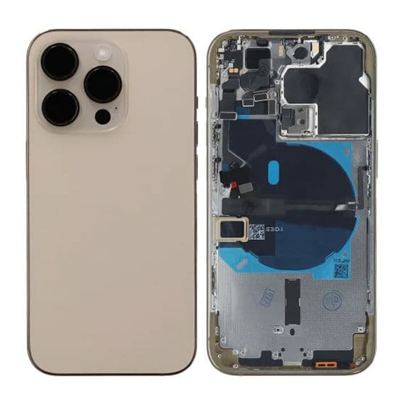 iPhone 14 Pro Baksida med Komplett Ram - Guld