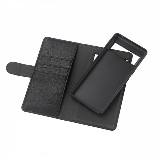 Google Pixel 7a PU wallet, detachable, 3 cards,blk