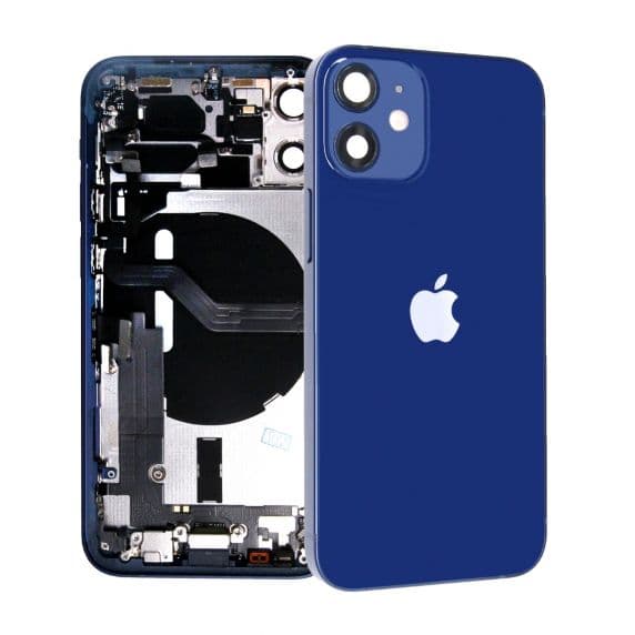 iPhone 12 Mini Baksida blå med Komplett Ram - Original