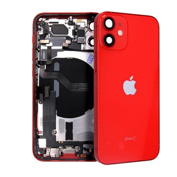 iPhone 12 Mini Baksida Röd med Komplett Ram - Original