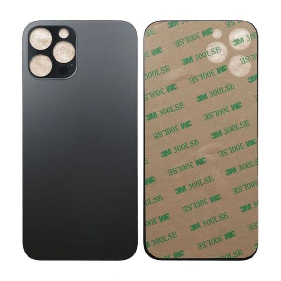 iPhone 12 Pro Baksida Glas med Självhäftande tejp - Svart