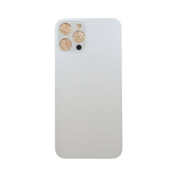 iPhone 12 Pro Max Baksida Glas med Självhäftande tejp - Vit