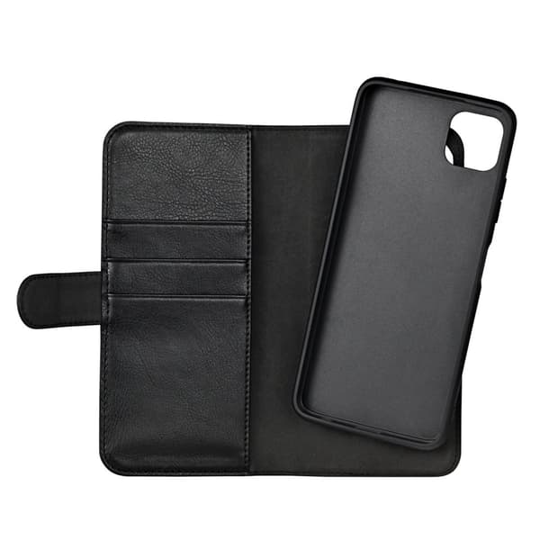 Samsung A22 5G PU wallet, detach., 3 cards, black