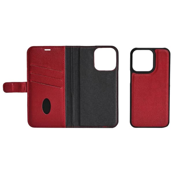 iPhone XR/11 leather wallet, detachable, Red