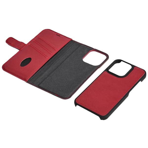 iPhone XR/11 leather wallet, detachable, Red