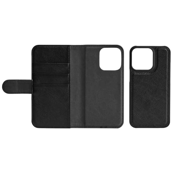 iPhone 12/12 Pro PU wallet, detach, 3 cards, Black