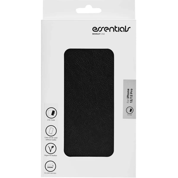 iPhone 12/12 Pro PU wallet, detach, 3 cards, Black
