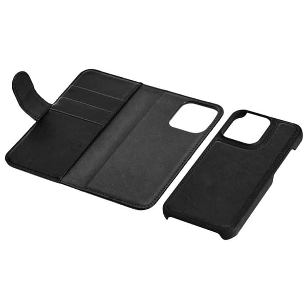 iPhone 12/12 Pro PU wallet, detach, 3 cards, Black