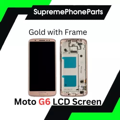 Motorola Moto G6 XT1925 Replacement LCD Touch Screen Digitizer Gold With Frame
