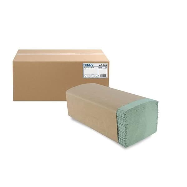 Roliga pappershanddukar i ZZ-vikt, 1 lager, grönt, 25 x 23 cm (5000 st) - AG-065