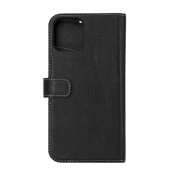 iPhone 12/12 Pro, Leather wallet,detachable, black