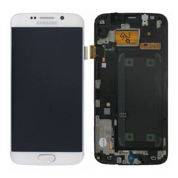 Samsung Galaxy S6 Edge Original Skärm med LCD Display – Vit