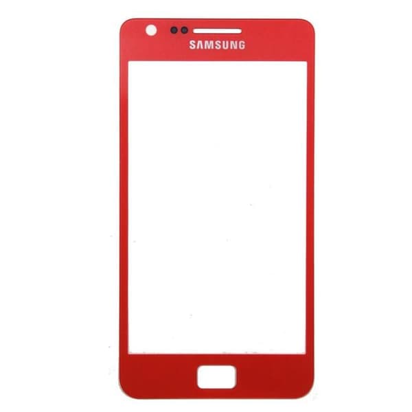 Framskydd i röd glas + lim för Samsung Galaxy S2 I9100