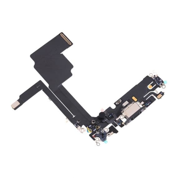 iPhone 15 Pro Max Laddkontakt med Flexkabel Premium – Vit