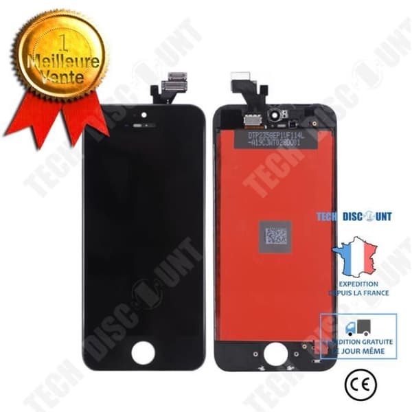 TD®-skärm iPhone 6S komplett svart TEENO + Verktyg Hemknapp Intern hörlurskamera + härdat glas