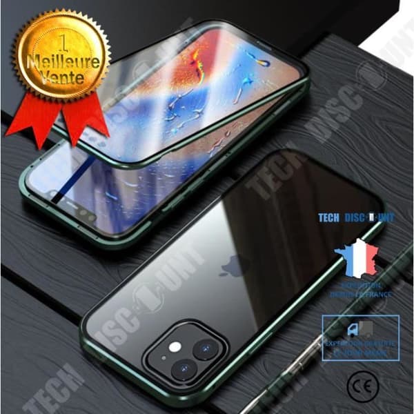 TD® Lämplig för Apple iPhone12 dubbelsidigt högupplöst glas Magneto mobiltelefonfodral1 grönt magnetfodral