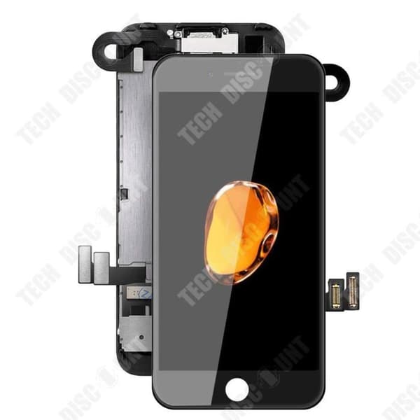 TD® komplett ersättningsskärm för Iphone 7 Black LDC 4.7 pekskärm + reparationssats