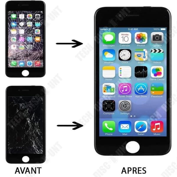 TD® komplett ersättningsskärm för Iphone 7 Black LDC 4.7 pekskärm + reparationssats