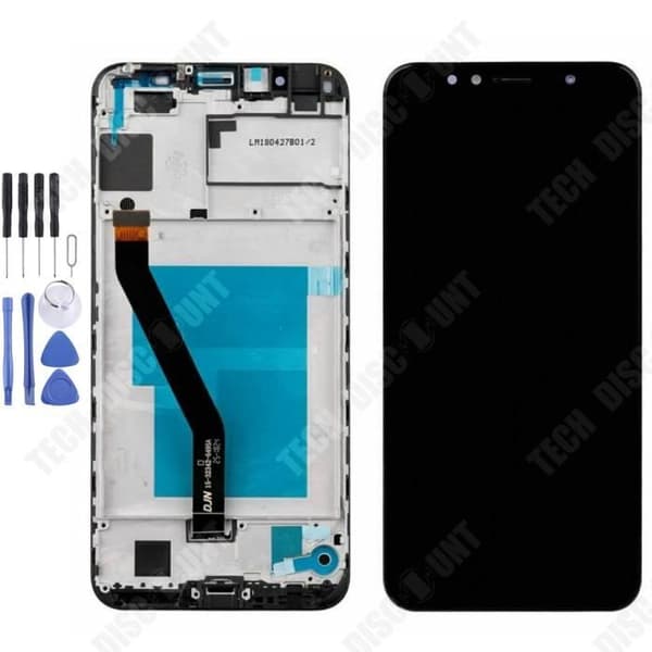 TD® Lämplig för Huawei Y6 2018 pekskärm mobiltelefon skärm intern och extern skärm displayenhet med ram