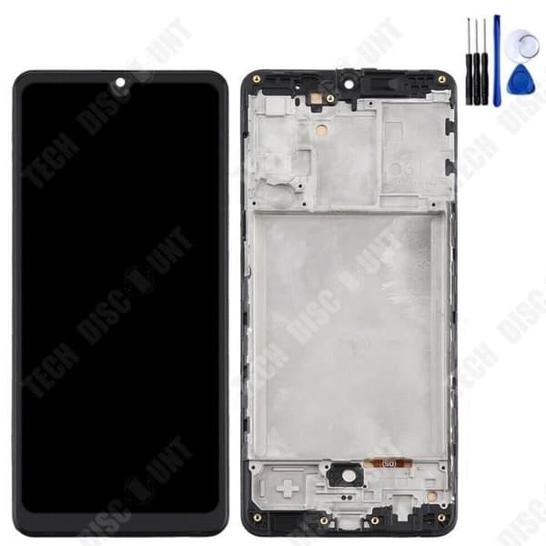 TD® Lämplig för Samsung A31 mobiltelefonskärm A315 Inre och yttre LCD-skärm med ram svart LCD-skärm