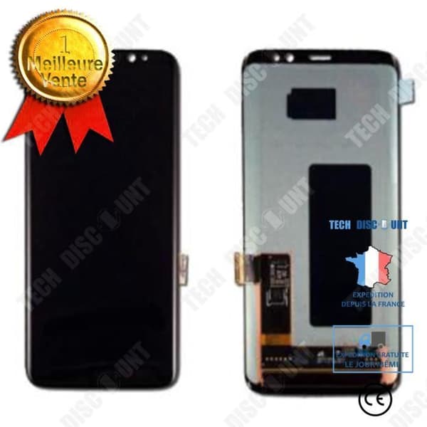 TD® Komplett LCD Touch Screen Glas - Svart För Samsung Galaxy S8 G950 G950F