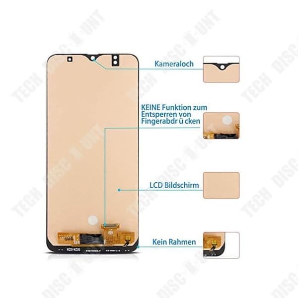 TD® Ersättningsskärm för Samsung GALAXY A50 A505 svart komplett med digitizer LCD + Verktyg + Gåva / Solid och Hållbar