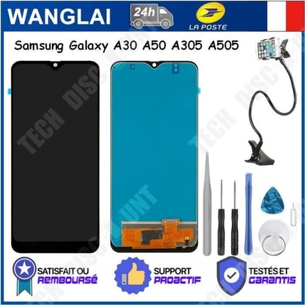 TD® Ersättningsskärm för Samsung GALAXY A50 A505 svart komplett med digitizer LCD + Verktyg + Gåva / Solid och Hållbar