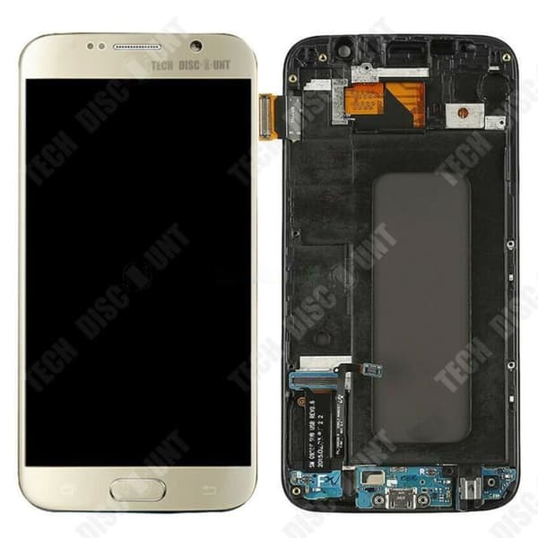 TD® Lämplig för Samsung S6 G920 mobiltelefonskärm Samsung pekskärm LCD-monteringsskärm med guld LCD-ram
