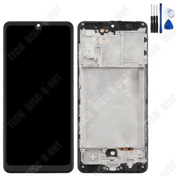 TD® Lämplig för Samsung A31 mobiltelefonskärm A315 Inre och yttre LCD-skärm med ram svart LCD-skärm