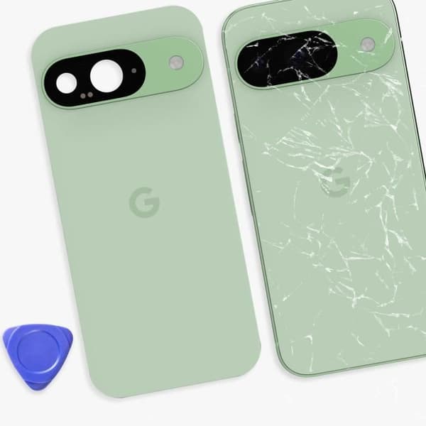 Baksidan för Google Pixel 9 Originalt Service Pack Google Ljusgrön