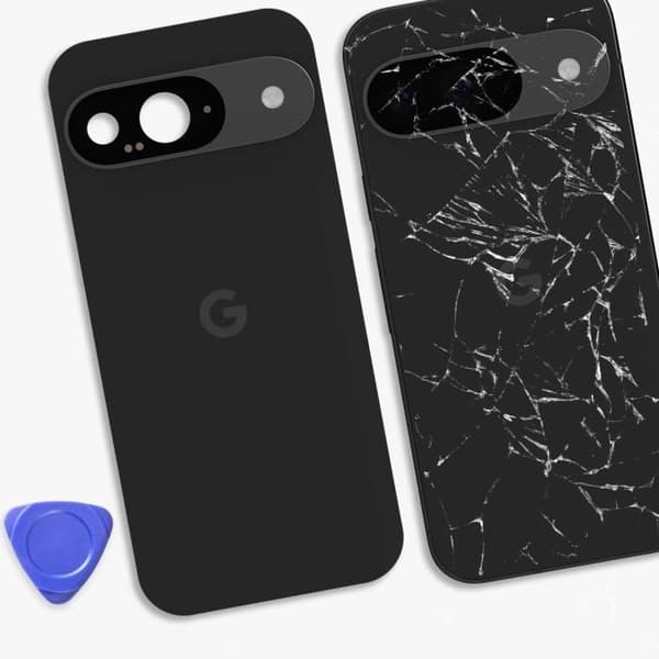 Bakglas för Google Pixel 9 Original Service Pack Google Svart