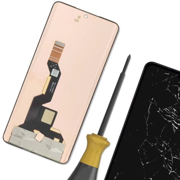 LCD-skärm och Touchscreen för Motorola Edge 50 Ultra Relife Svart
