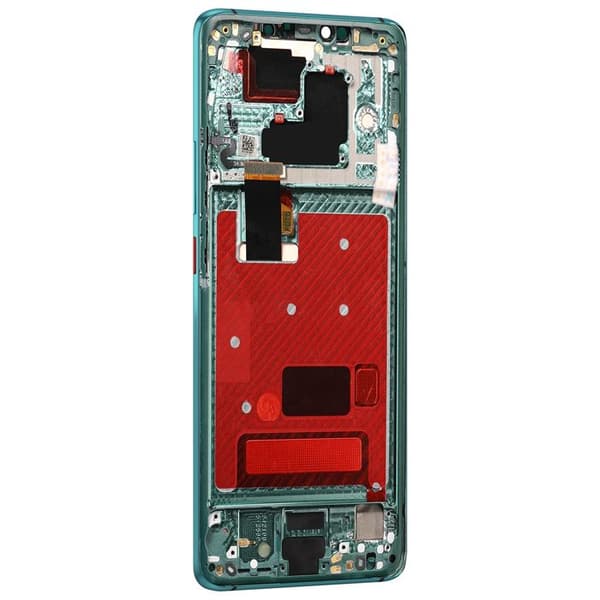 LCD-skärm + Touchglas för Huawei Mate 20 Pro med grön ram