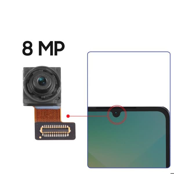 Framkamera för Samsung Galaxy A06 Selfie Sensor 8MP Samsung Svart