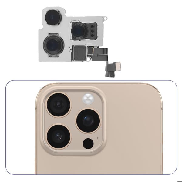 Kamera Bakåt för Apple iPhone 16 Pro Max Relife Svart