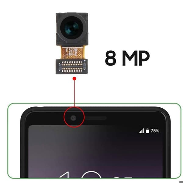 Främre Kamera för Sony Xperia 10 II Selfie-sensor 8MP Svart